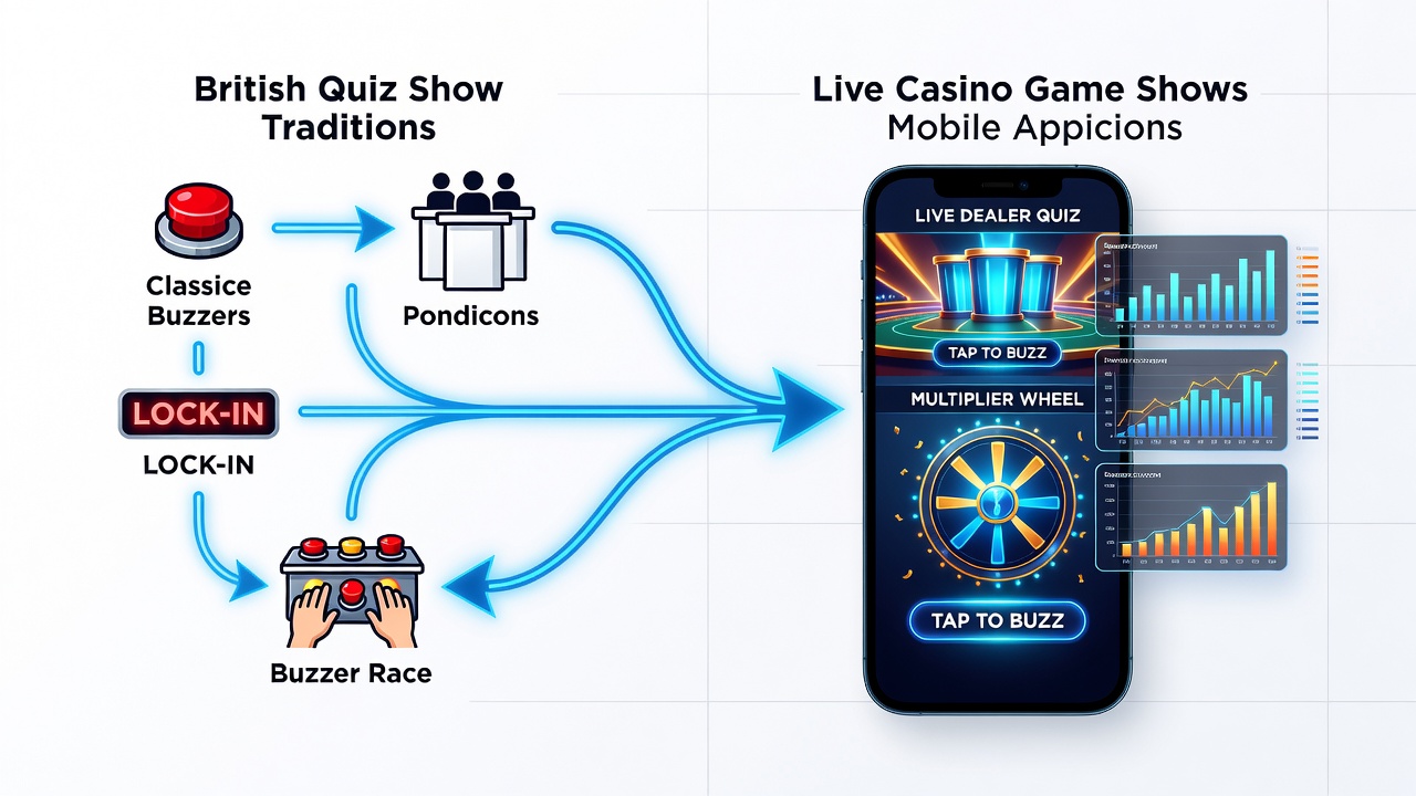 Mobile app interface displaying live quiz-based casino game with player voting and multiplier options